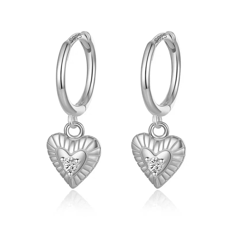 Love Moon Eye key Cross Heart Pendant Hoop Earrings DG0126