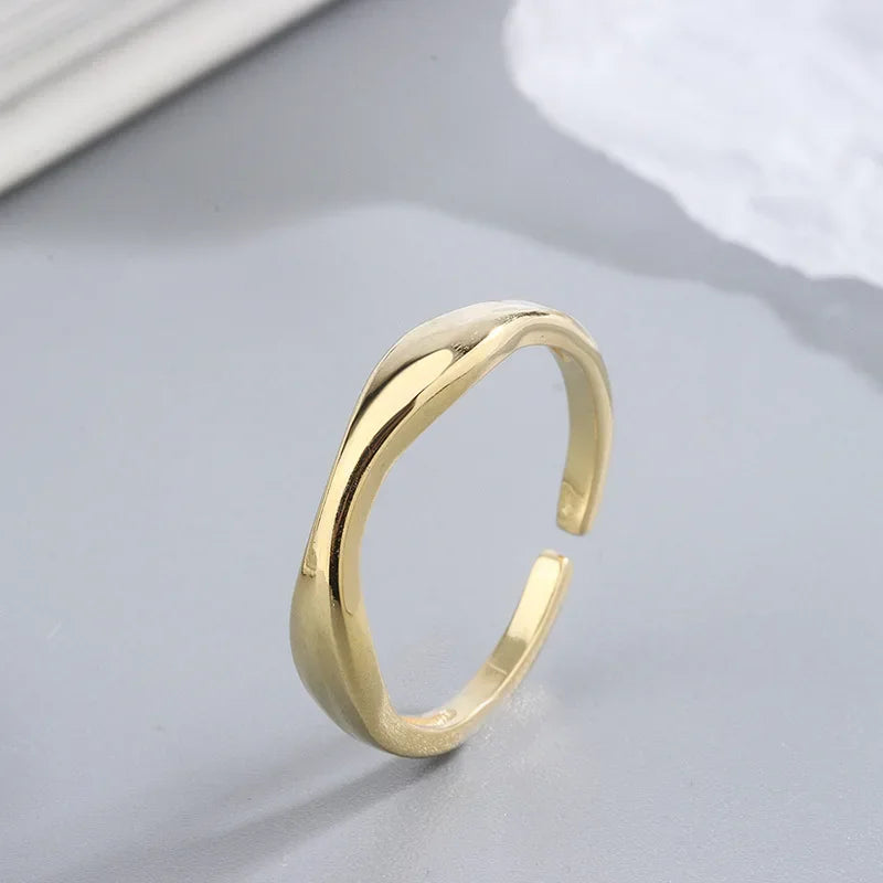 Irregular Waves Adjustable Finger Rings DA3106