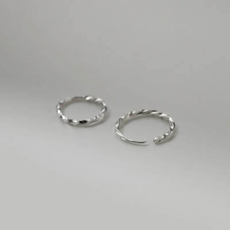 Silver Twisted Braided Hoop Earrings DS4966