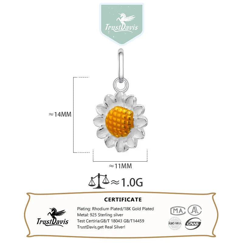 Fashion Sunflower Charm Pendant DZ1780