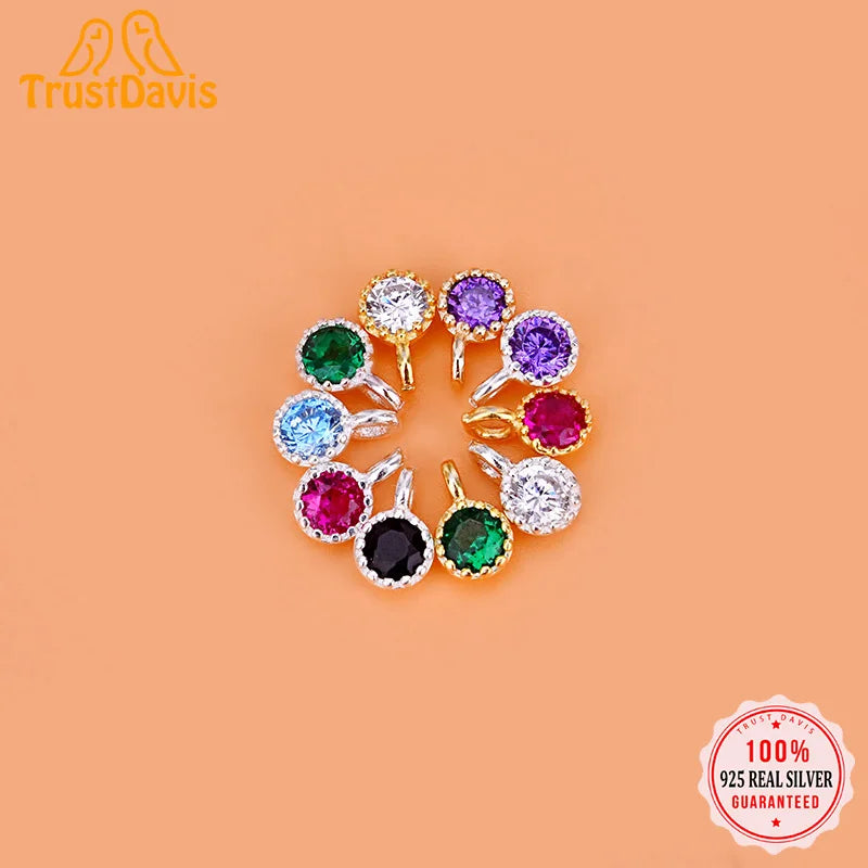Round Colour Shiny Charm Pendant DIY Accessories Jewelry HY635