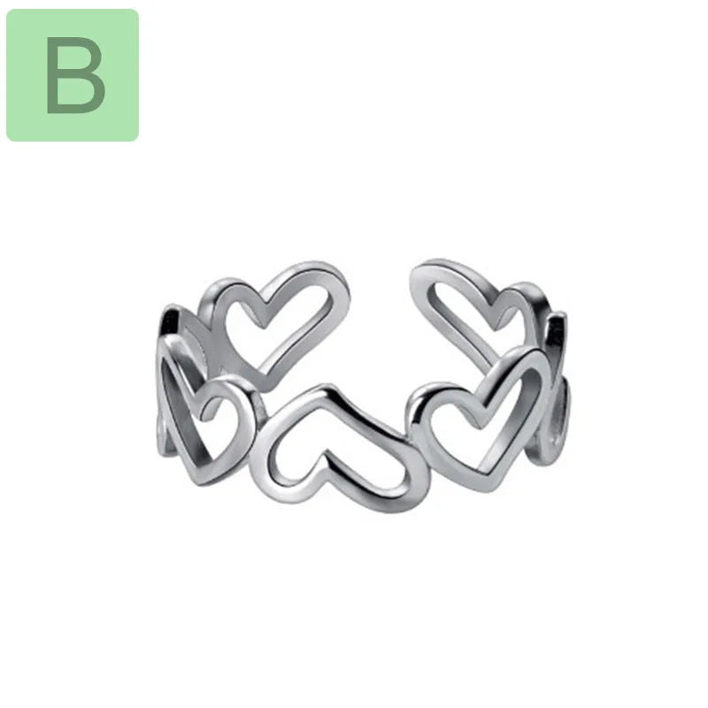 Twist Heart Opening Rings DB1317