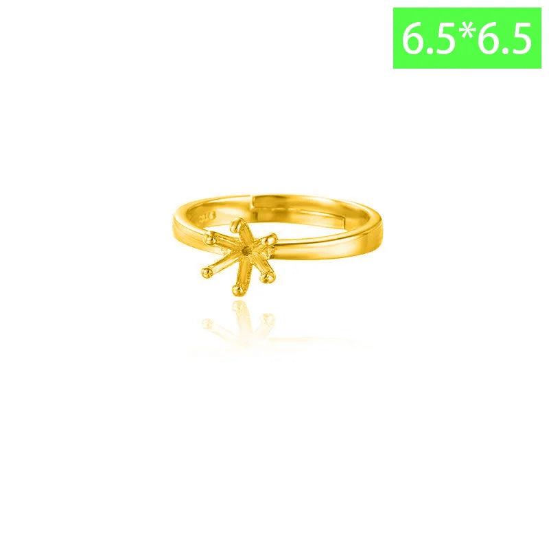 TrustDavis Real 925 Sterling Silver Fashion Six Claw Couple Ring Empty Stand Handmade DIY Accessories Wholesale DZ1688