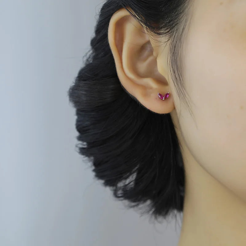 Leaves Shiny Screw Stud Earrings DA2256