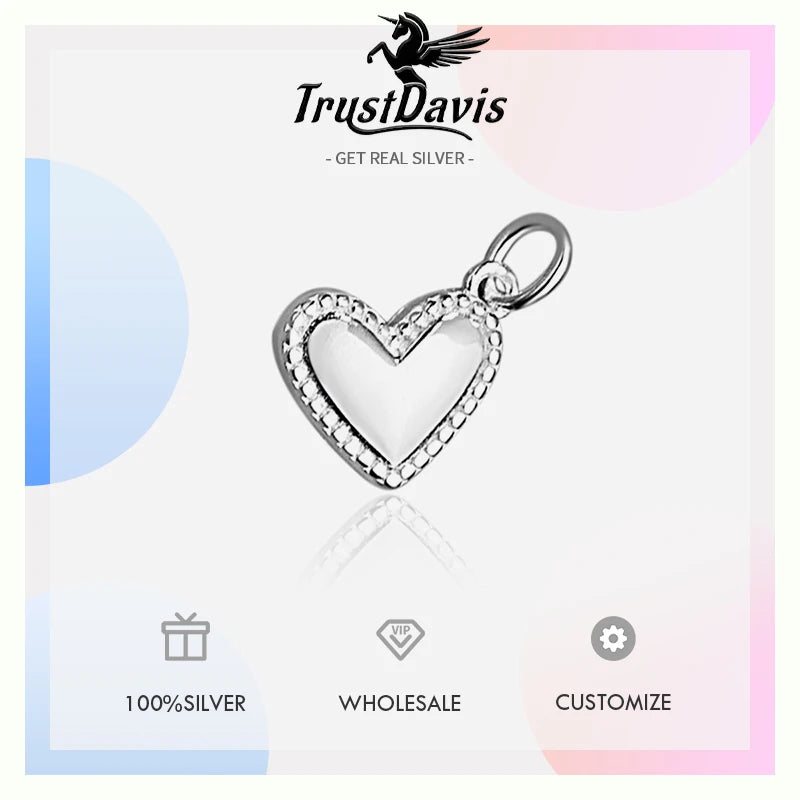 Heart Charm Pendant Handmade DIY Accessories Fine Jewelry Wholesale DZ1704