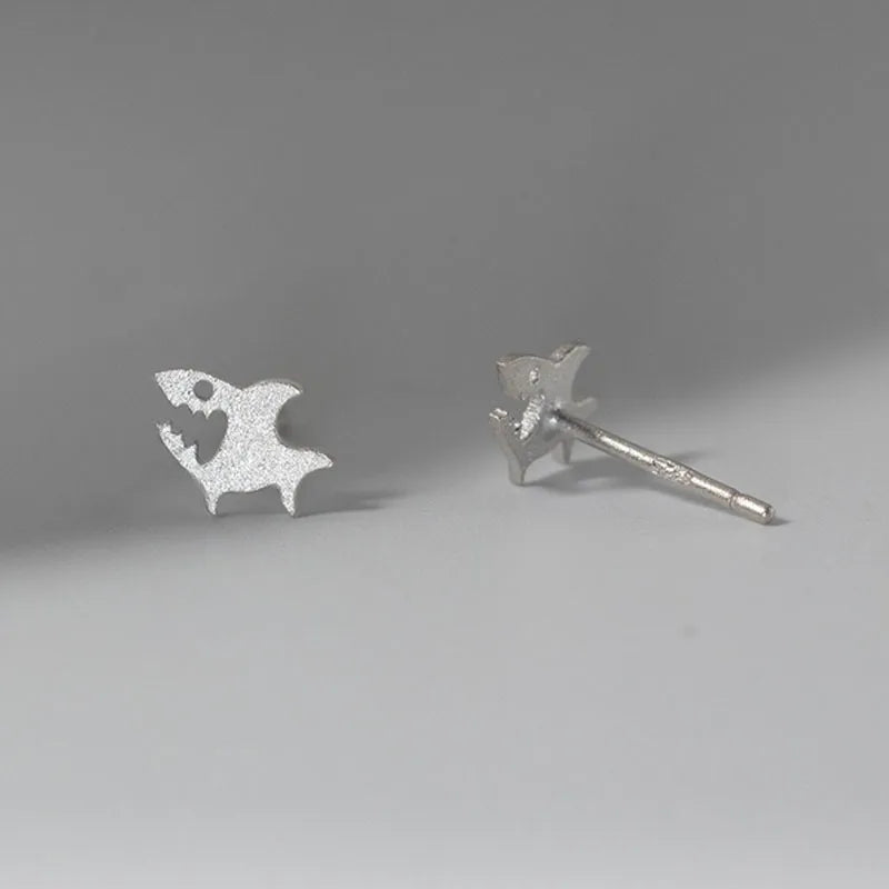 Frosted Shark Earrings DS4915