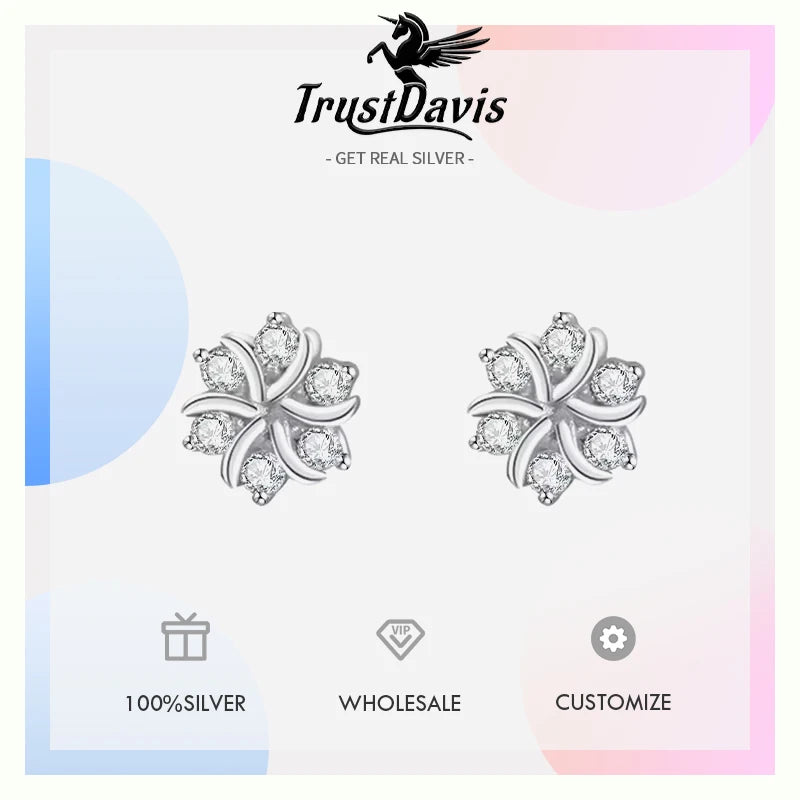 Luxury Zircon Snow Stud Earring DS4634