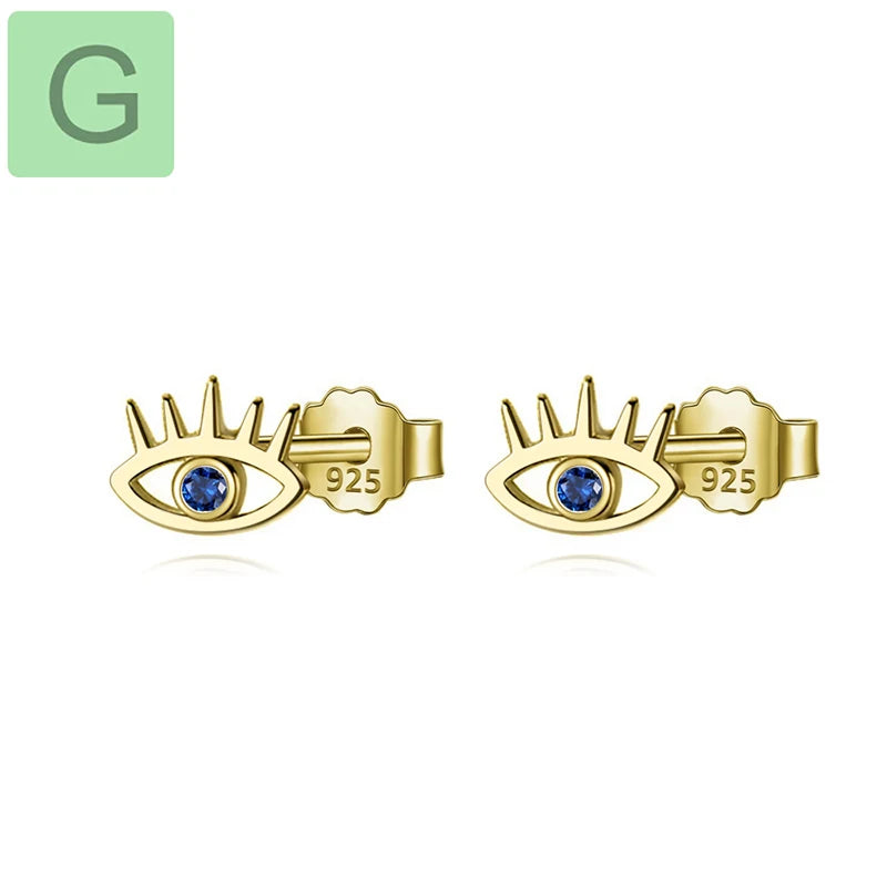 TrustDavis Real 925 Sterling Silver Fashion Sweet Mini Eye CZ Charm Stud Earrings For Women Wedding Party Fine Jewelry DB1303