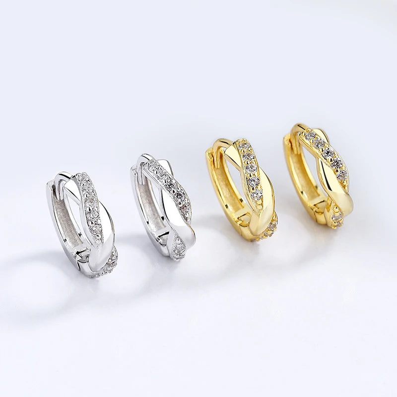 Sweet Twist Cross Charm Hoop Earrings DG0117