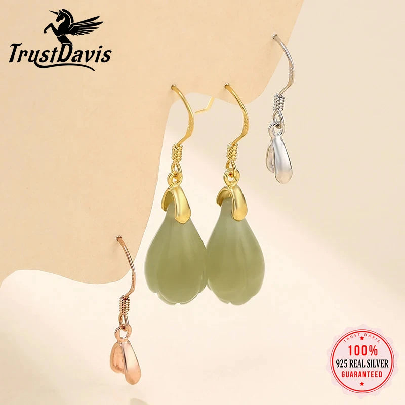 TrustDavis Real 925 Sterling Silver Fashion Sweet Ear Hook Earring Handmade DIY Accessories Fine Jewelry Wholesale DIY76