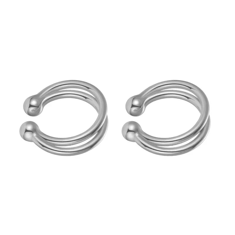 TrustDavis 925 Sterling Silver Geometry Clip Earrings for Women Daugther Girls Party Anniversary Fine S925 Jewelry DS4269