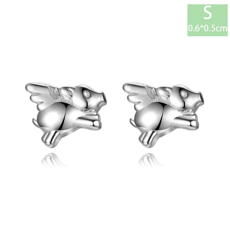 Trustdavis Real 925 Sterling Silver Chinese Zodiac Signs Screw Stud Earrings For Women Daughter Birthday Gift Jewelry DS4430