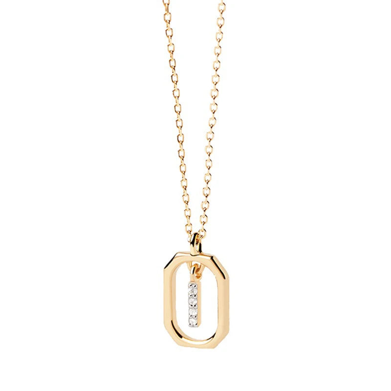 Square Hollow 26 Letter Necklace DS4772