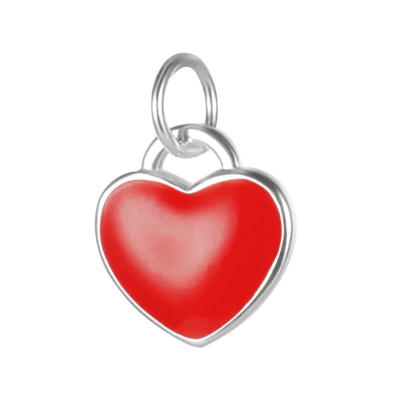Colour Glaze Romantic Heart Charm Pendant DIY Accessories DZ11