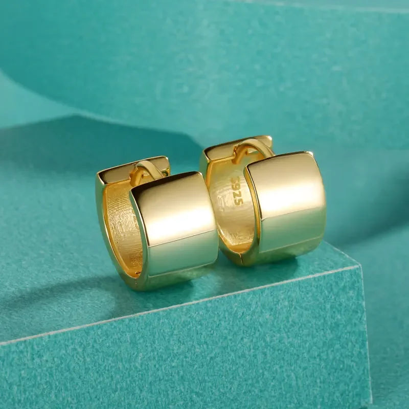 Punk Rock Smooth Charm Hoop Earrings DA750