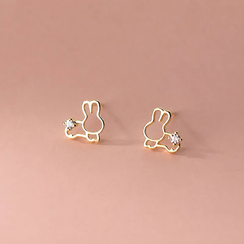 Rabbit Zircon Stud Earrings DS4898