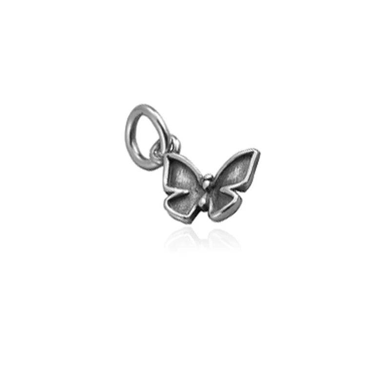 TrustDavis Real 925 Sterling Silver Fashion Sweet Butterfly Charm Pendant Handmade DIY Accessories Wholesale DZ1698