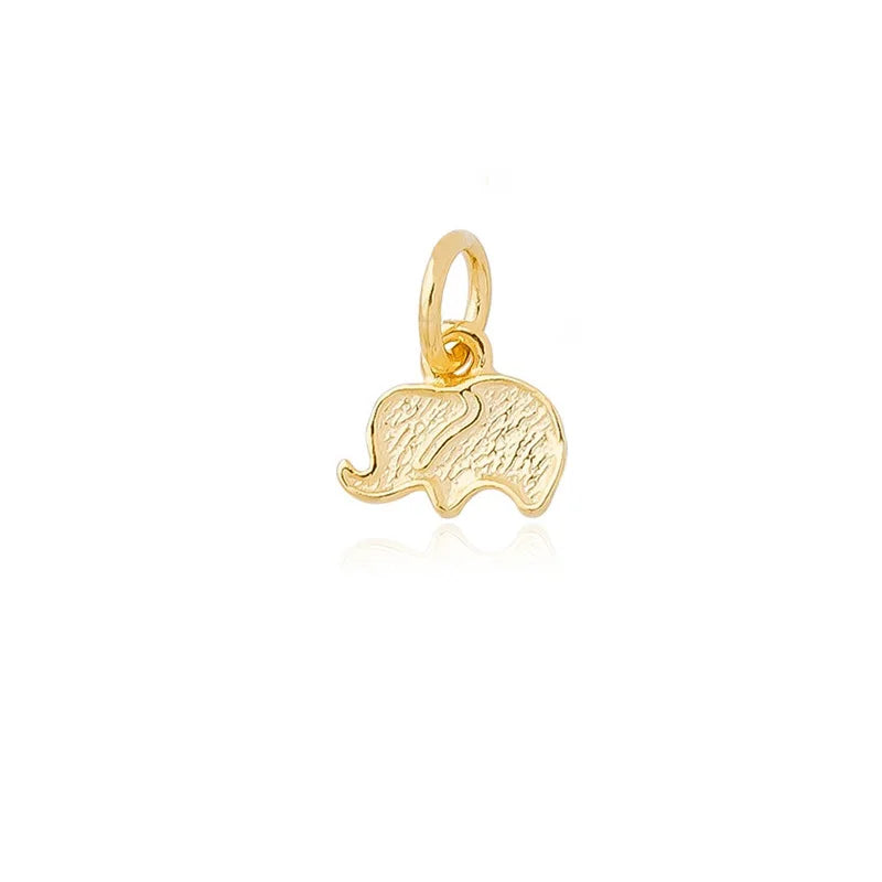 TrustDavis Real 925 Sterling Silver fashion Cute animal Small Elephant Charm Pendant Handmade DIY Accessories Wholesale DZ1682