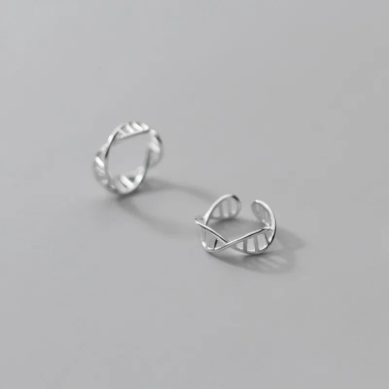 TrustDavis Real 925 Sterling Silver Fashion Hollow Out Wave Clip Earrings For Women Wedding Party Valentine's Day Jewelry DB146