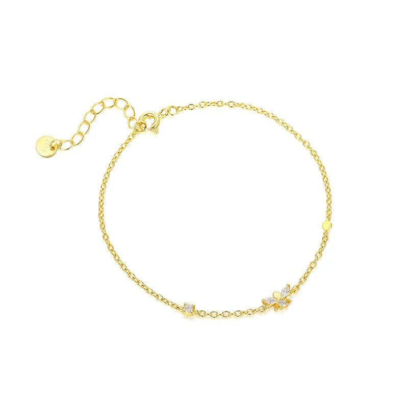 TrustDavis Girls 925 Sterling Silver Fashion Butterfly/Hollow heart/Lightning Bracelet for Women Girl Gift Fine Jewelry DS4662