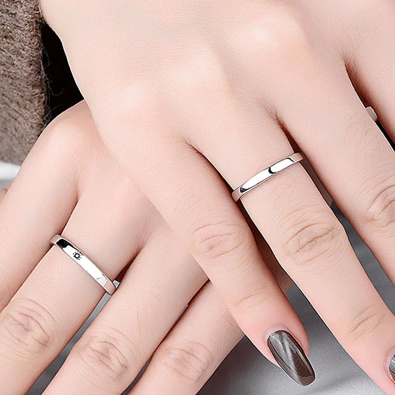 Couple Lovers Moon Sun Ring For Man&Women Wedding Rings DA382