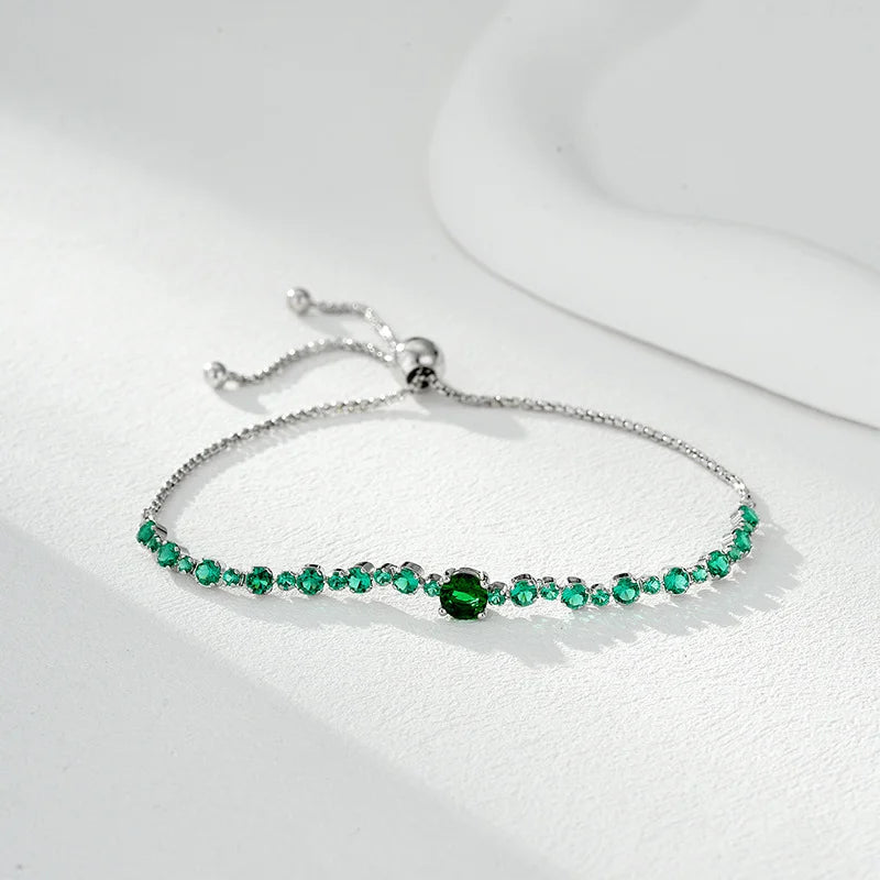TrustDavis 925 Sterling Silver Women's Fashion Simple Full Diamond Heart Adjustable Bracelet for Women Girls Jewelry Gift DS4429