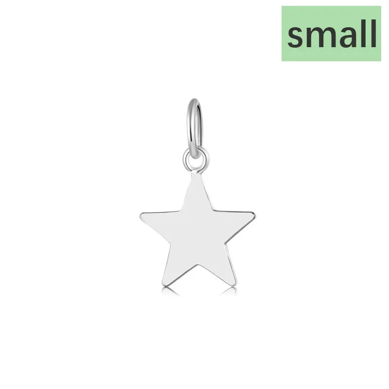 TrustDavis 5Pcs/lot Real 925 Sterling Silver Fashion Mini Star Charm Pendant Handmade DIY Accessories Jewelry Wholesale HY075