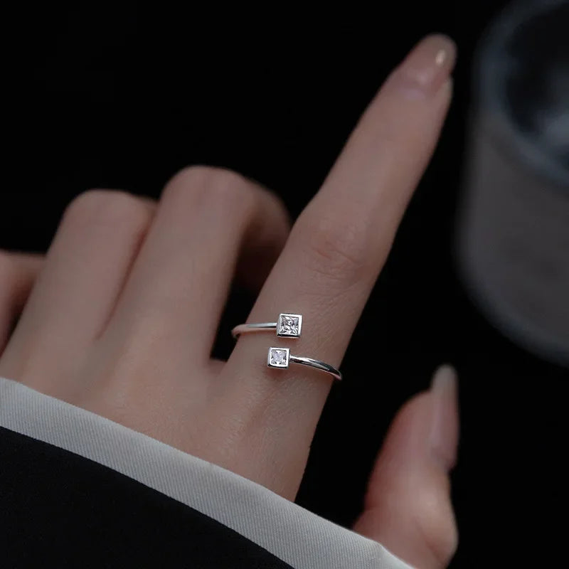 FAS Square Cocktail Opening Ring Sizable DA135