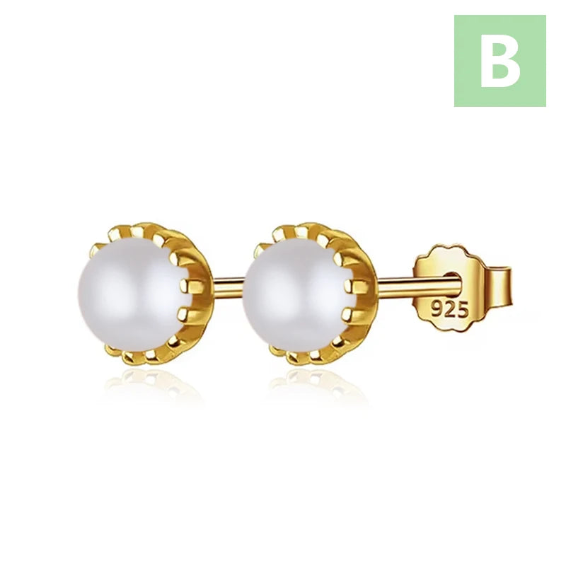 Minimalist Synthetic Pearl Stud Earrings DS4631