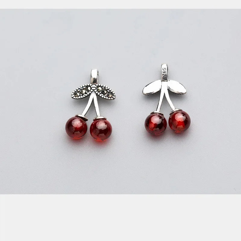 Garnet Red Cherry Charm Pendant Handmade DIY Accessories HY350