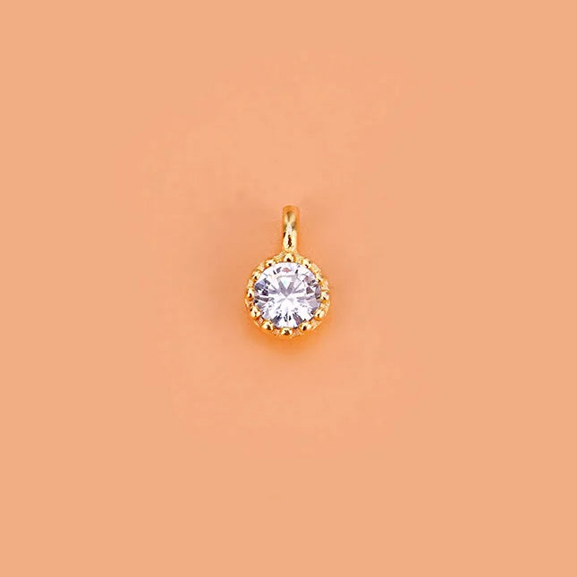 Round Colour Shiny Charm Pendant DIY Accessories Jewelry HY635