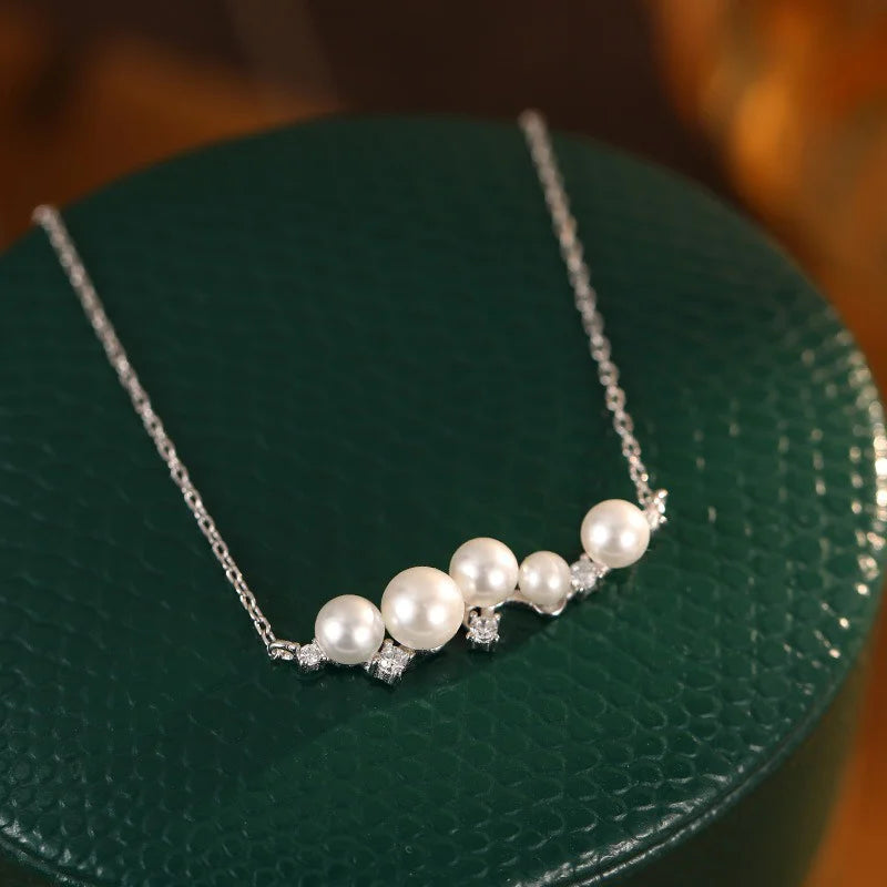 Pearl and Zircon Necklace DS4823