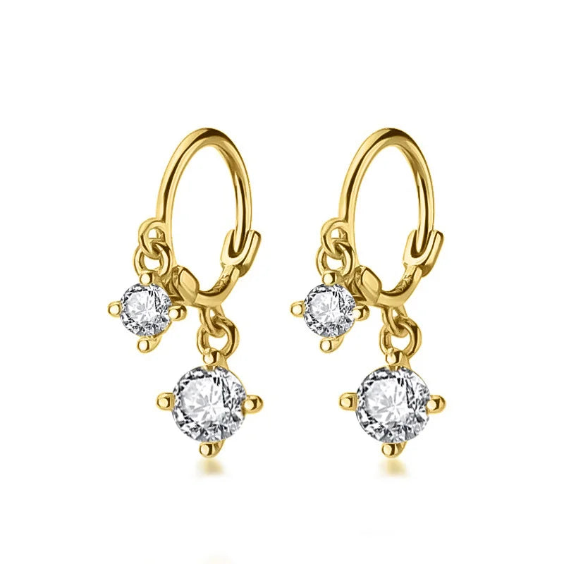 Trustdavis Womens Fashion 100% 925 Sterling Silver Gothic Dazzling CZ Stud Earrings For Wedding Party Silver 925 Jewelry G6120