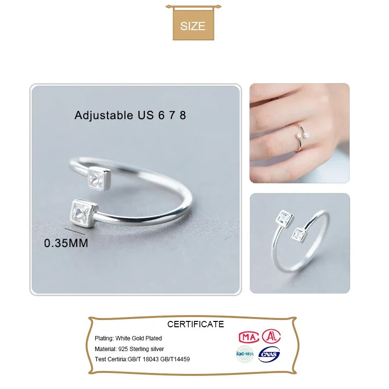 FAS Square Cocktail Opening Ring Sizable DA135