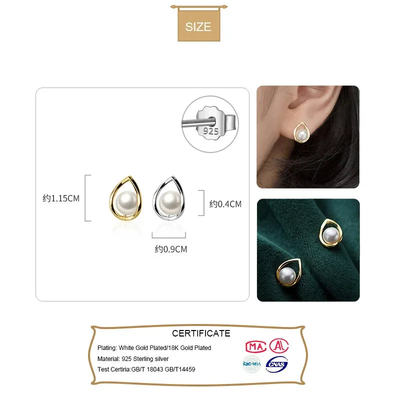 Water Drop Synthesis Pearl Stud Earring DB228