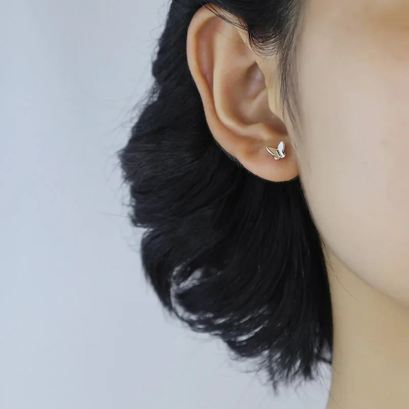 Butterfly Screw Stud Earrings DB317