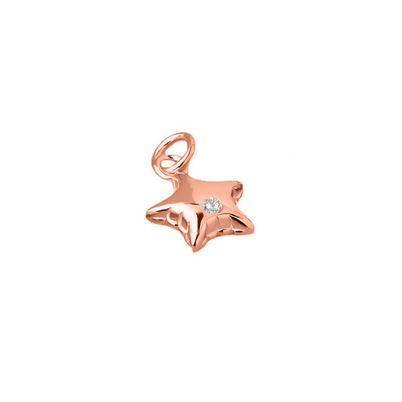 TrustDavis Real 925 Sterling Silver Fashion Sweet Star CZ Pendant DIY Necklace Bracelet Accessories Fine Women Jewelry HY972