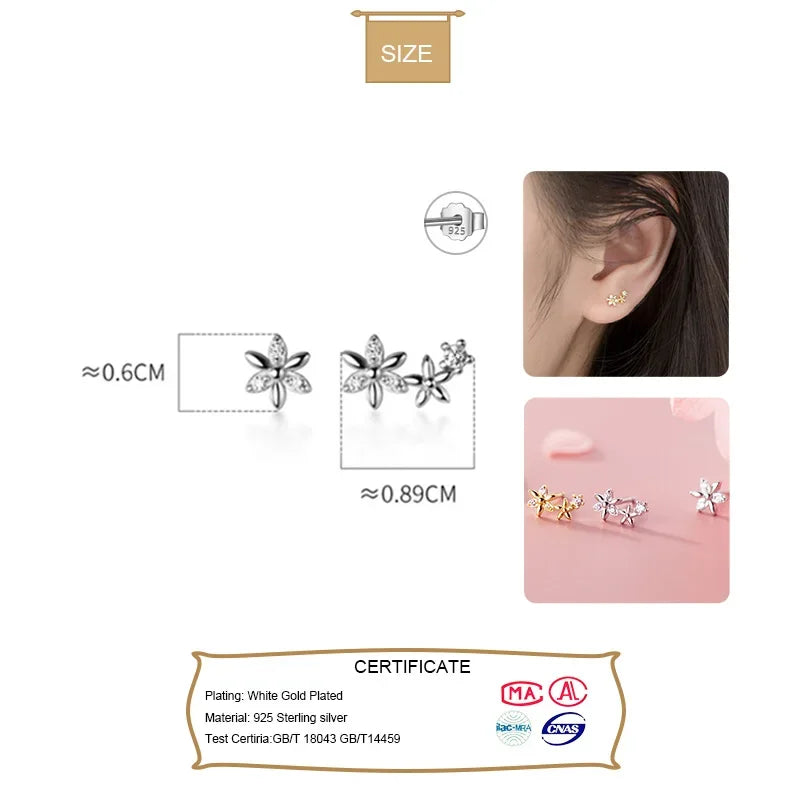 Asymmetric Flower Shiny Stud Earrings DA1018