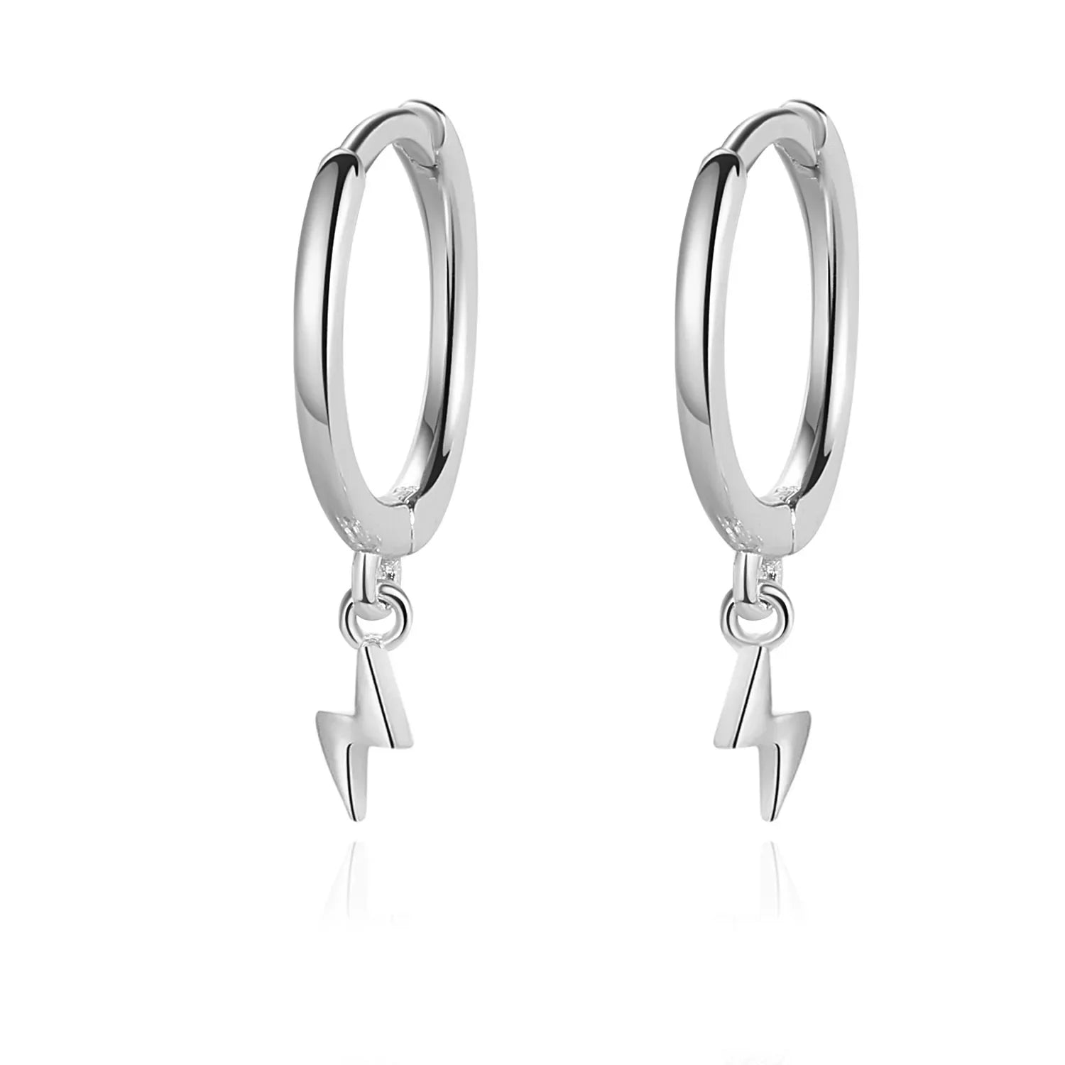 Trustdavis Authentic 925 Sterling Silve Fashion Minimalist Mini Lightning Hoop Earrings For Women Wedding Party Jewelry DA2632