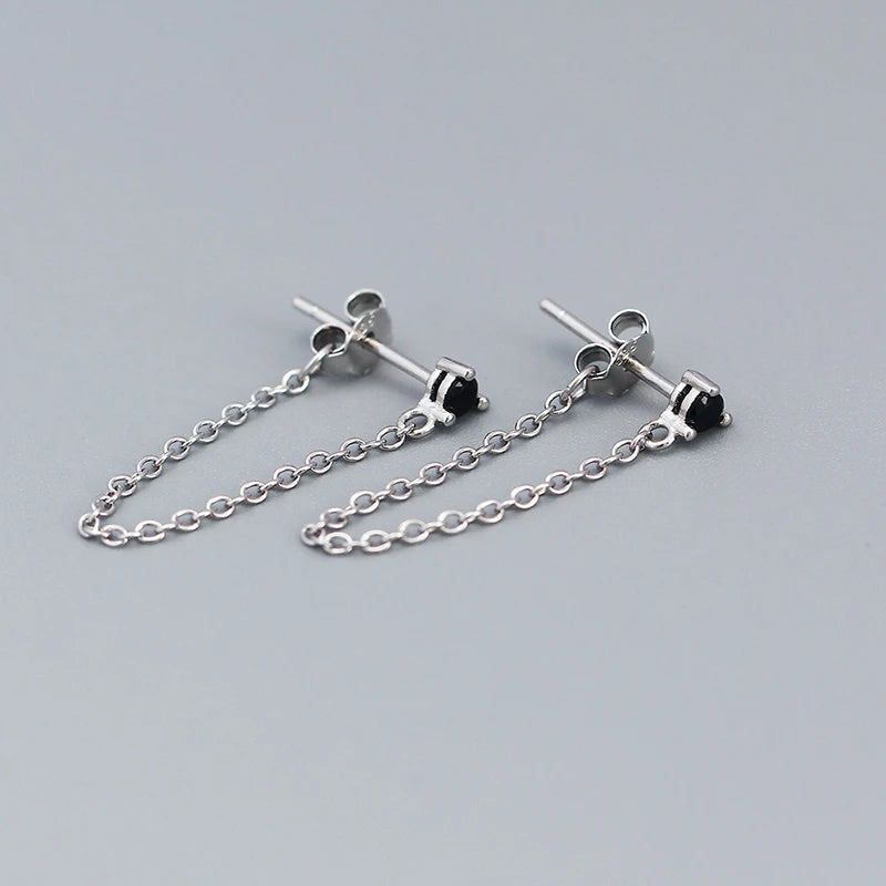 Fashion Multi-colored Cubic Zirconia Line Earrings DS4769