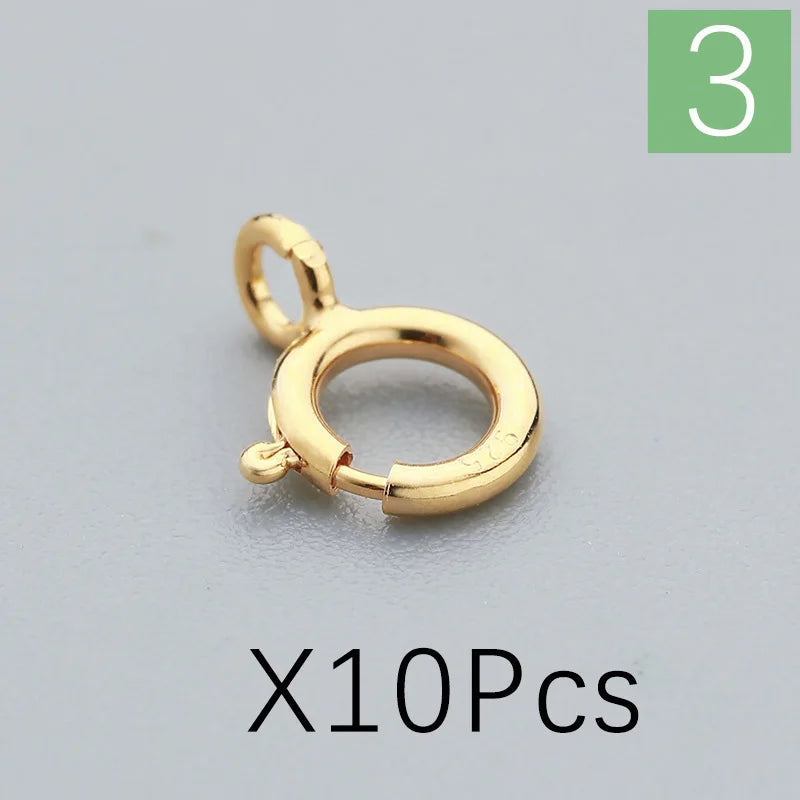 Trustdavis Real 925 Sterling Silver Silver Spring Clasp Bracelet Necklace with Loop Link DIY Manual Accessories Wholesale DZ19