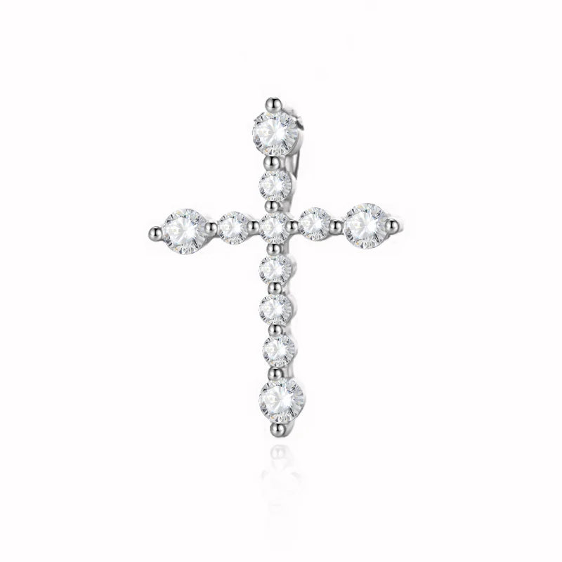 TrustDavis Real 925 Sterling Silver Casual Cross Charm Pendant Punk Handmade DIY Accessories Fine Jewelry Wholesale DZ1676
