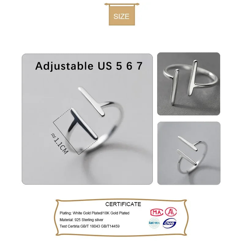 925 Sterling Silver Fashion New Sweet Stick Opening Ring DB118