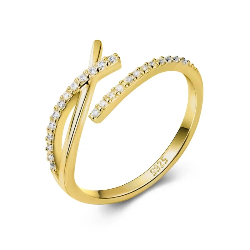 Twinkling Cross Opening Finger Ring DA590