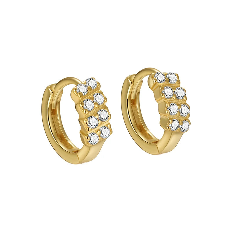 TrustDavis Real 925 Sterling Silver Women's Fashion Colorful Zircon Circle Earrings for Women Girls Gift Fine Jewelry DS4670