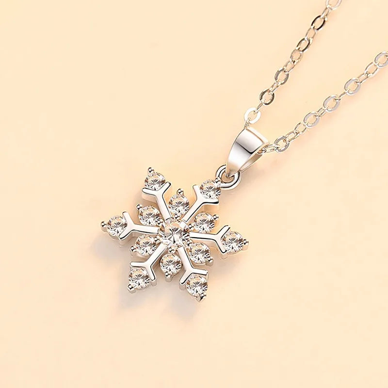 Fashion Simple Snowflake Zircon Pendant DZ1754
