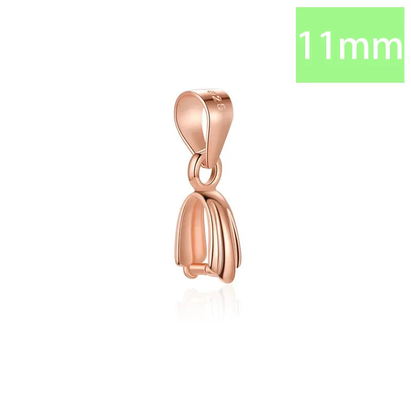 TrustDavis Real 925 Sterling Silver Pattern Edge Jade Clip DIY Jewelry Accessories K-gold Plated Rope Jade Pendant Button DZ753