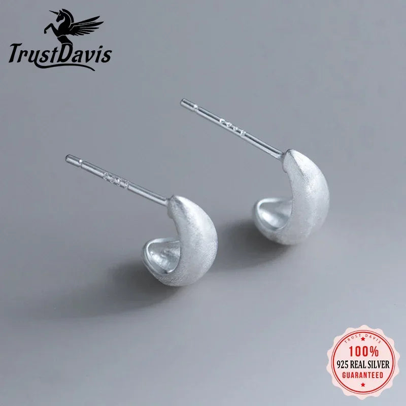 Minimalist Brushed Stud Earrings DS4444