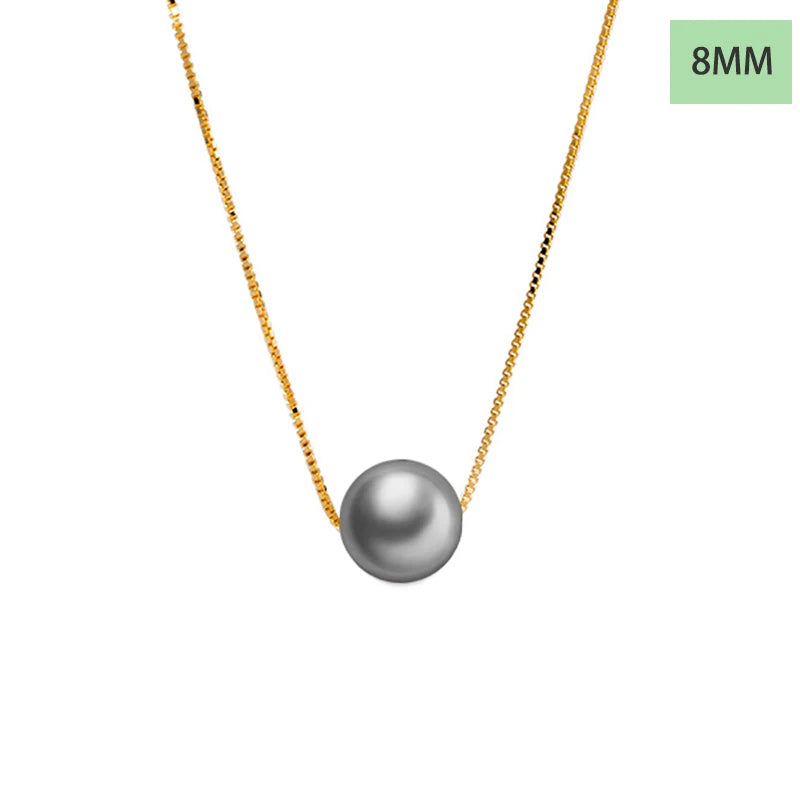 TrustDavis 925 Solid Sterling Silver Elegant Synthetic Pearl Pendant Necklace Women Girls Birthday Gift Fine S925 Jewelry DS4439