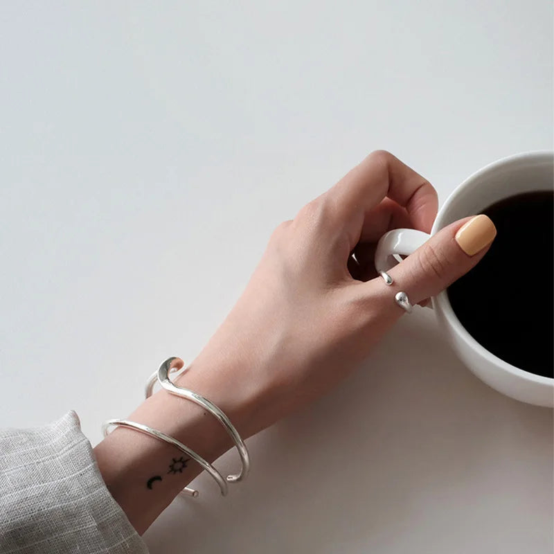Irregular water drop Open Finger Ring DA143